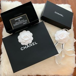 Chanel boy wallet empty box, gift bag, ribbon
